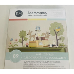 Room Mates Peel and Stick Wall Decals Woodland Animal Creatures 89-pc Set